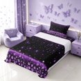 thumbnail image 3 of Homewish Black Purple Twin Sheets, Glitter Diamonds Bedding for Girls, 3 Pieces (1 Flat Sheet, 1 Fitted Sheet and 1 Pillowcase), 3 of 6