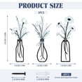 thumbnail image 2 of Sekonow 3 Pieces Metal Flowers Wall Art, Rustic Farmhouse Minimalist Floral Vase Wall Decor for Bathroom Living Room Bedroom Dining Room Kitchen Home Office, Blue, 2 of 7