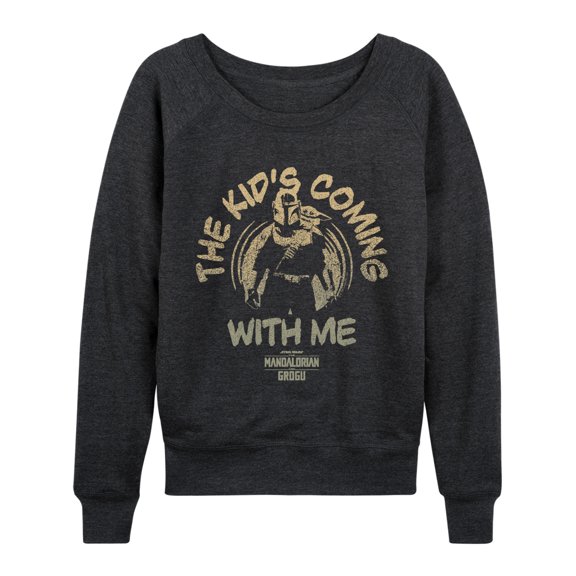 The Mandalorian And Grogu - The Kid's Coming With Me - Women's French Terry Long Sleeve Pullover