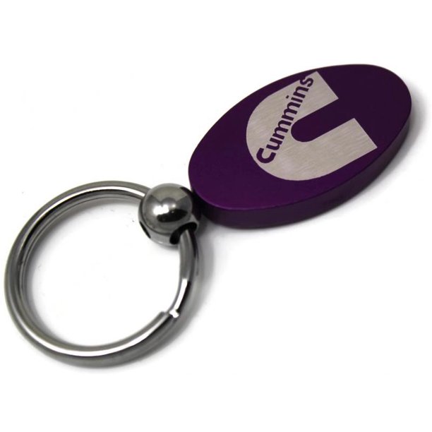 Dodge Cummins Purple Anodized Aluminum Oval Key Chain