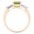 thumbnail image 4 of 1.62 ctw 3 Stone Anniversary Ring for Women | Square Emerald Cut Natural Peridot | Hyperallergenic Solid 18K Rose Gold, 4 of 5