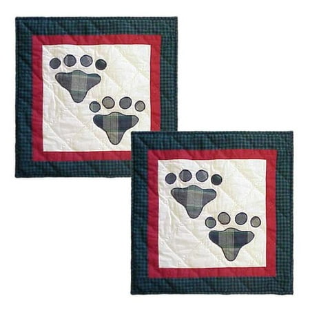 Patch Magic Fido-Paw Cotton Throw Pillow (Set of 2)