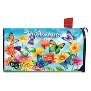 Fluttering Butterflies Spring Magnetic Mailbox Cover Welcome Standard