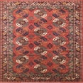 thumbnail image 1 of Ahgly Company Machine Washable Indoor Square Industrial Modern Tomato Red Area Rugs, 3' Square, 1 of 7