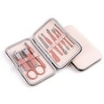 thumbnail image 2 of Juego de manicura Cortaúñas profesional Herramienta de cuidado de pedicura de acero inoxidable con estuche de cuero PU de oro rosa para viajes y hogar Levamdar  2035924-2, 2 of 8