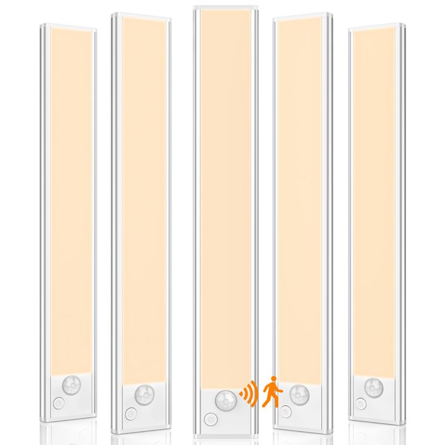 Luces para debajo del gabinete VerRon con sensor de movimiento recargable de 12 pulgadas, paquete de 5