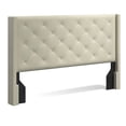 thumbnail image 2 of Glenwillow Wingback King Upholstered Headboard, Beige, 2 of 6