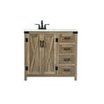 thumbnail image 3 of Elegant Decor Grant 36" Aluminum MDF Single Bathroom Vanity in Natural Oak, 3 of 8