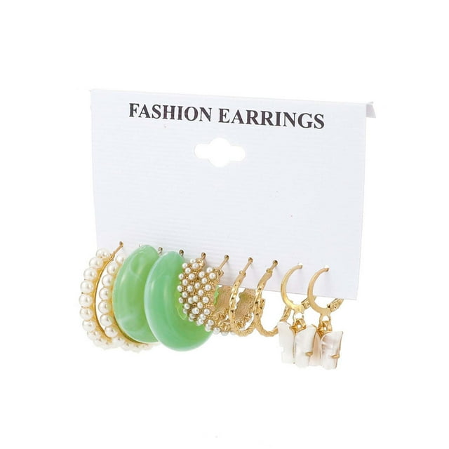 Pendientes geométricos de Metal exagerados pendientes de personalidad de moda conjunto de pendientes de perlas de mariposa regalo de mujer Wmkox8yi sjalhkljlk243