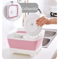 thumbnail image 4 of NexTone 9L (2.4Gal) Dish Basin Collapsible with Drain Plug Carry Handles,Kitchen Storage Tray Dish Wash Basin, Portable Dish Tub, Foldable Dishpan for Camping,RV,Gray, 4 of 7