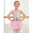 thumbnail image 3 of Oudiya Little Girls Tutu Ballet Leotard Sequin Sparkly Strap Dress Ballerina Outfit Dance Costume for Kids 3-11Y, 3 of 8