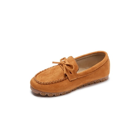 

Ymiytan Women s Flats Anti-Slip Loafers Comfort Casual Shoes Work Breathable Faux Suede Slip On Warm Shoe Yellow Brown 6