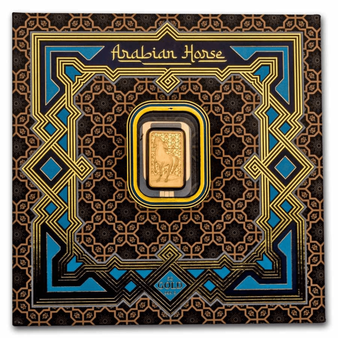Pamp Suisse Arabian Horse 5 Gram Gold Bar - w/ Assay & Frame