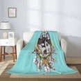 thumbnail image 5 of Throw Blanket for Couch Sofa and Bed, Husky With Dreamcatcher Super Soft Plush Throw Blanket, Fuzzy Cuteness Comfy Warm Washable Flannel Blanket & Throws for All Season 50"x40", 5 of 7