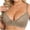 Khaki, variant on Half Cup Bra for Women Sheer Floral Lace Patchwork No Underwire Unpadded Bralette Slim Non-Slip Straps 3 Hooks Front Closure Daily Lingerie Purple S