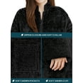thumbnail image 5 of PAVILIA Womens Housecoat Zip Robe, Sherpa Zip Up Front Robe Bathrobe, Fuzzy Warm Zipper House Coat Lounger for Women Ladies Elderly with Pockets, Fluffy Fleece Long - Black (Small/Medium), 5 of 10