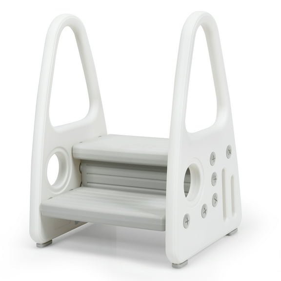 Infans Kids Step Stool Learning Helper w/Armrest for Kitchen Toilet Potty Training Gray