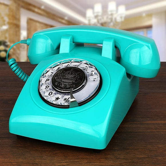 Red Corded Telephone, Classic Rotary Dial Home Office Phones, Antique Vintage Telephone of 1930s Old Fashion Telephone