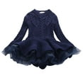 thumbnail image 4 of Povozer Girls' Long Sleeve Girl Dresses Ribbed Knit Sweater Dress(Navy,6-7Y), 4 of 6