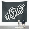 thumbnail image 2 of ZEALGNED Hard Hustle Lettering Hustling Inscription Phrase Sign Sticker Text Word Wall Art Hanging Tapestry Home Decor for Living Room Bedroom Dorm 51x60 inch, 2 of 2