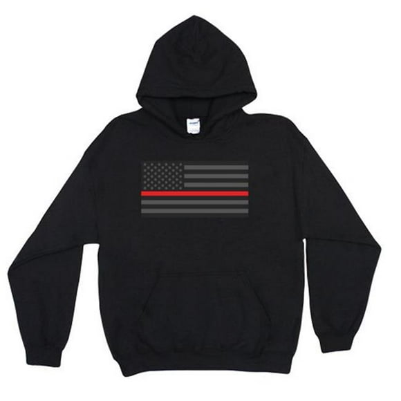 Fox Outdoor 64-8483 XXL USA Flag Thin Red Line & Black Pullover Hoodie Sweatshirt, 2XL