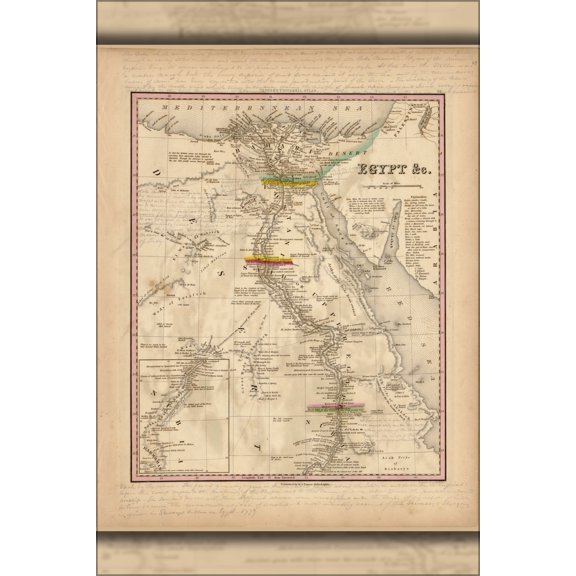 24"x36" Gallery Poster, map of Egypt 1844