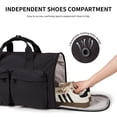 thumbnail image 3 of Bolsa de viaje plegable AJI, bolsa de fin de semana de moda de gran capacidad, bolsa con asa, bolsa de gimnasio deportiva ligera con compartimento para zapatos separado, 3 of 4