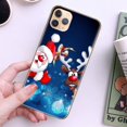 thumbnail image 2 of Funda navideña para iPhone 14, diseño de alce, Papá Noel y muñeco de nieve, bonita funda protectora para niñas, niños y mujeres, regalo navideño, 2 of 2