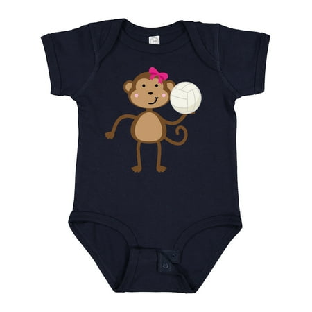 

Inktastic Cute Volleyball Girl Monkey Girls Baby Bodysuit