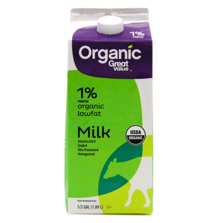 Walmart Grocery Great Value Organic 1 Low Fat Milk Half Gallon