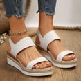 thumbnail image 3 of Women's Espadrilles Platform Wedge Dress Sandals Fashion Comfortable Chunky High Heel Slingback Summer Shoes, 3 of 7