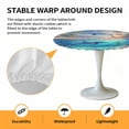 thumbnail image 6 of Dolphin Elastic Fitted Round Table Cover Ocean Animal Tropical Coconut Waterproof Outdoor Tablecloth for Holiday Party, Picnic, Patio & Dining Fits Tables Up to 36"-44", 6 of 8