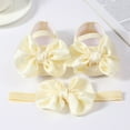 thumbnail image 4 of HUANBAI Baby Shoes With Hair Band Fashion Soft Soled Toddler Shoes Versatile Dress Flower Shoes Toddler Shoes 4.5, 4 of 4