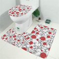 thumbnail image 2 of Pioneer Flower Floral Print Pattern Bathroom Rugs Sets 3 Piece,Toilet Cover Set,Absorbent Non Slip Bathroom Mats Sets with U-Shaped Contour Rug Toilet Rug Set, 2 of 5