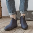 thumbnail image 3 of Wellies Mens Short Ankle Wellington Boots Waterproof Chelsea PVC Rubber Rain Boots, Dark Blue 44, 3 of 7