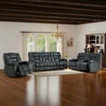 thumbnail image 5 of Bonzy Home 3-Piece Recliner Sofa Set, Single Chair, Loveseat & 3-Seat Sofa, Storage Console, Cup Holders, Gray, 5 of 7