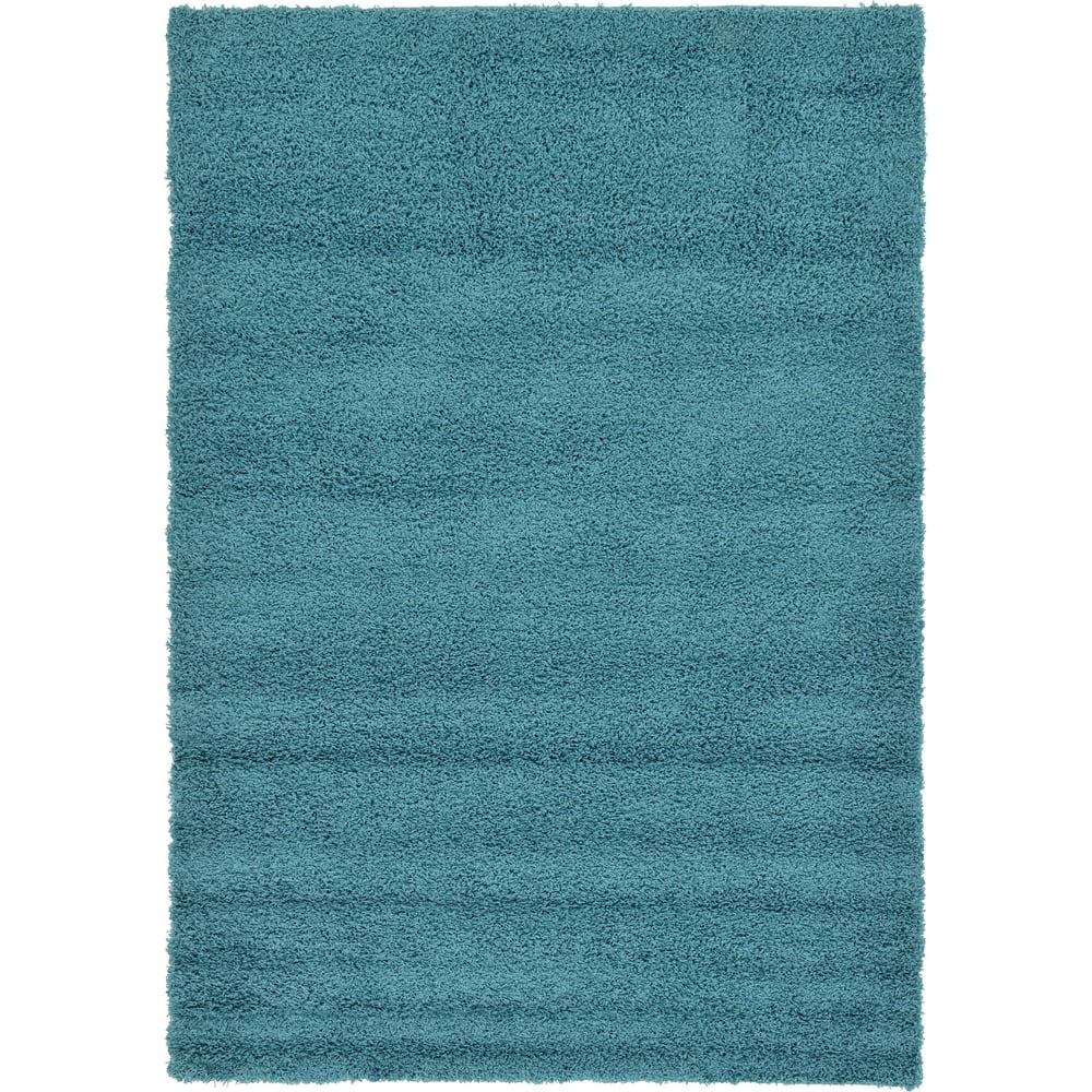 Unique Loom Indoor Rectangular Solid Print Modern Area Rugs Blue, 6' 0