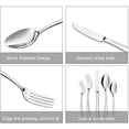 thumbnail image 4 of Silverware Set, 5 Pieces Stainless Steel Flatware Cutlery Set, Include Knife Fork Spoon, Mirror Polished, Dishwasher Safe Silver, 4 of 6