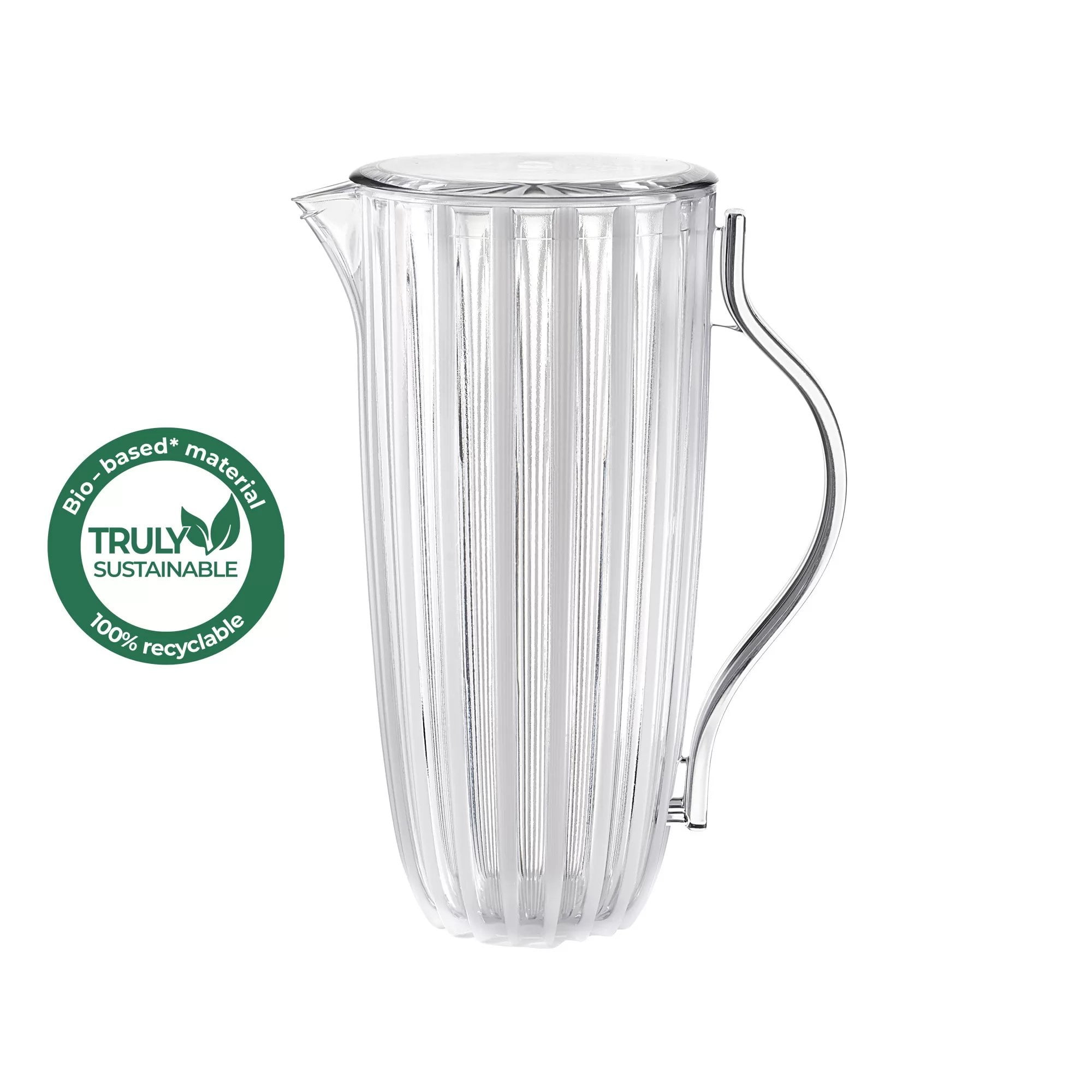 Guzzini Dolcevita White Pitcher with Lid Bio-Based Plastic 1.75L Outdoor Indoor Entertainment Modern Elegant