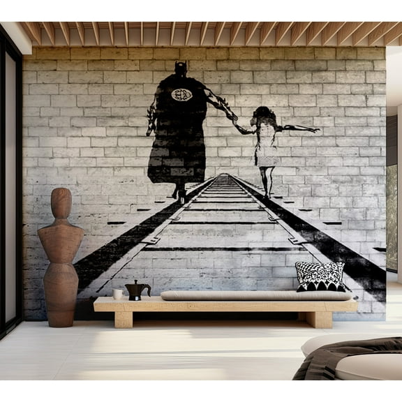 Tiptophomedecor Street Art Wallpaper Wall Mural - Superhero