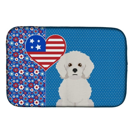 

Bichon Frise USA American Dish Drying Mat 14 in x 21 in
