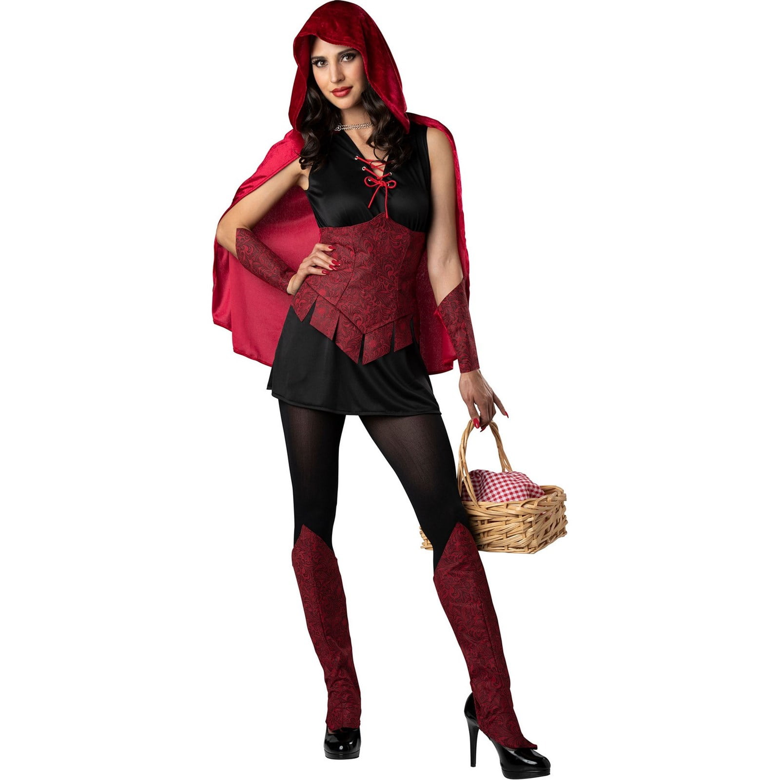 Tights Ladies Fancy Dress World Book Day Womens Adults Costume Red Riding Hood 