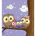 thumbnail image 3 of Ambesonne Bird Duvet Cover Sets, Cartoon Style Owl Family, 2-Twin, Lavender and Brown, 3 of 4