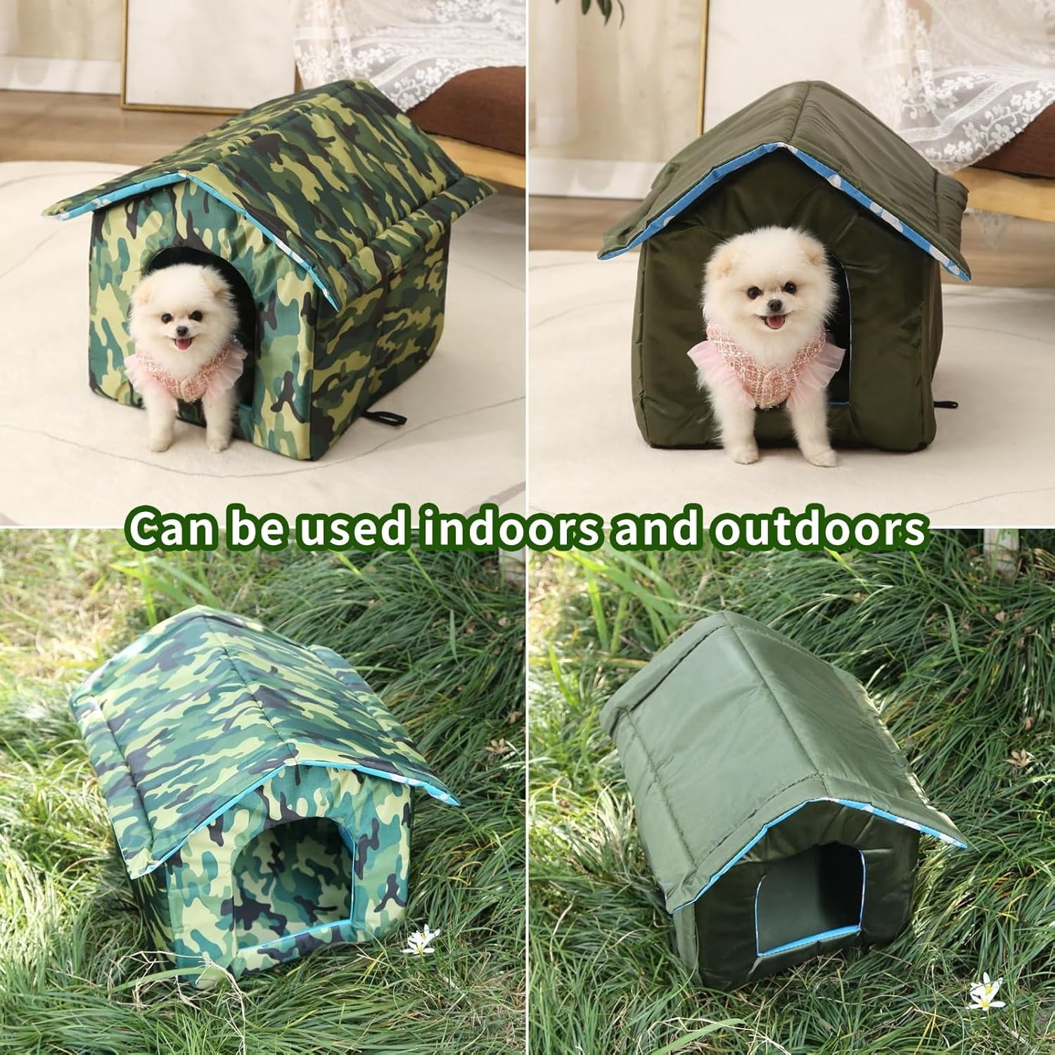 Outdoor Pet House, Waterproof Dog Cat Bed House for Dogs, Cats, Rabbits(Coffee,Medium)