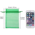 thumbnail image 7 of HRX Package 100pcs Christmas Organza Drawstring Bags Green, 4 x 6 inch Candy Mesh Gift Bags Jewelry Pouches, 7 of 7