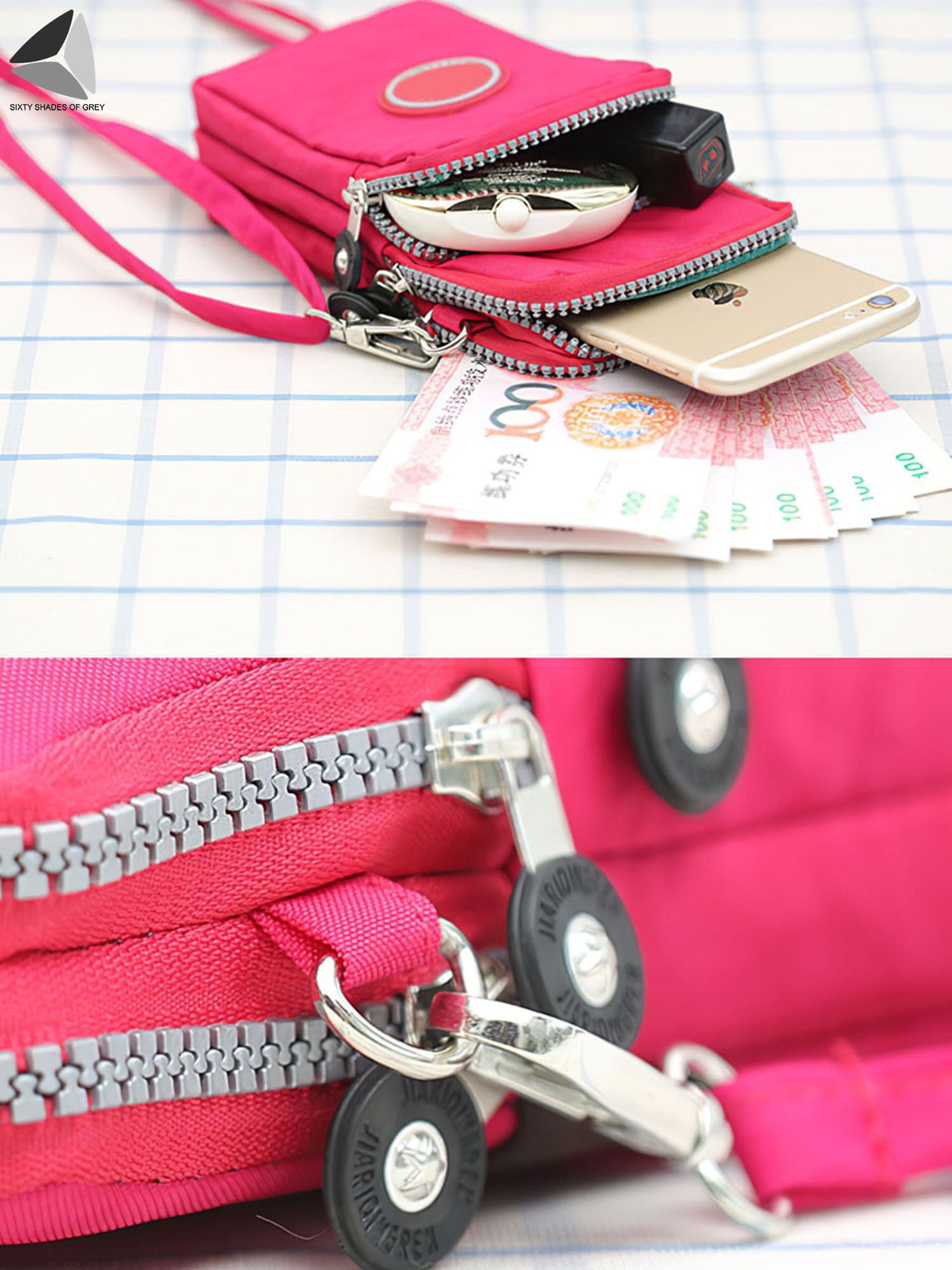 PULLIMORE Womens Small Crossbody Phone Bag Water Resistant Nylon Zipper  Shoulder Bag Purse Wallet For Sport Shopping Travel (Black) 