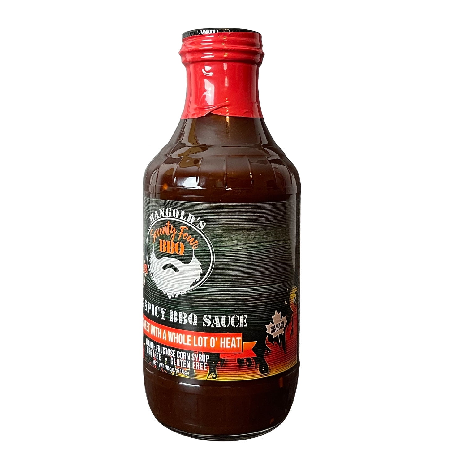 BBQ Sauce 18 Oz, Little Sweet with A Whole Lot Of Heat, 74 BBQ Mangold\'s  O.G, Small Batch Barbeque sauce perfect for grill, chicken, pork, beef,  ribs and chips.