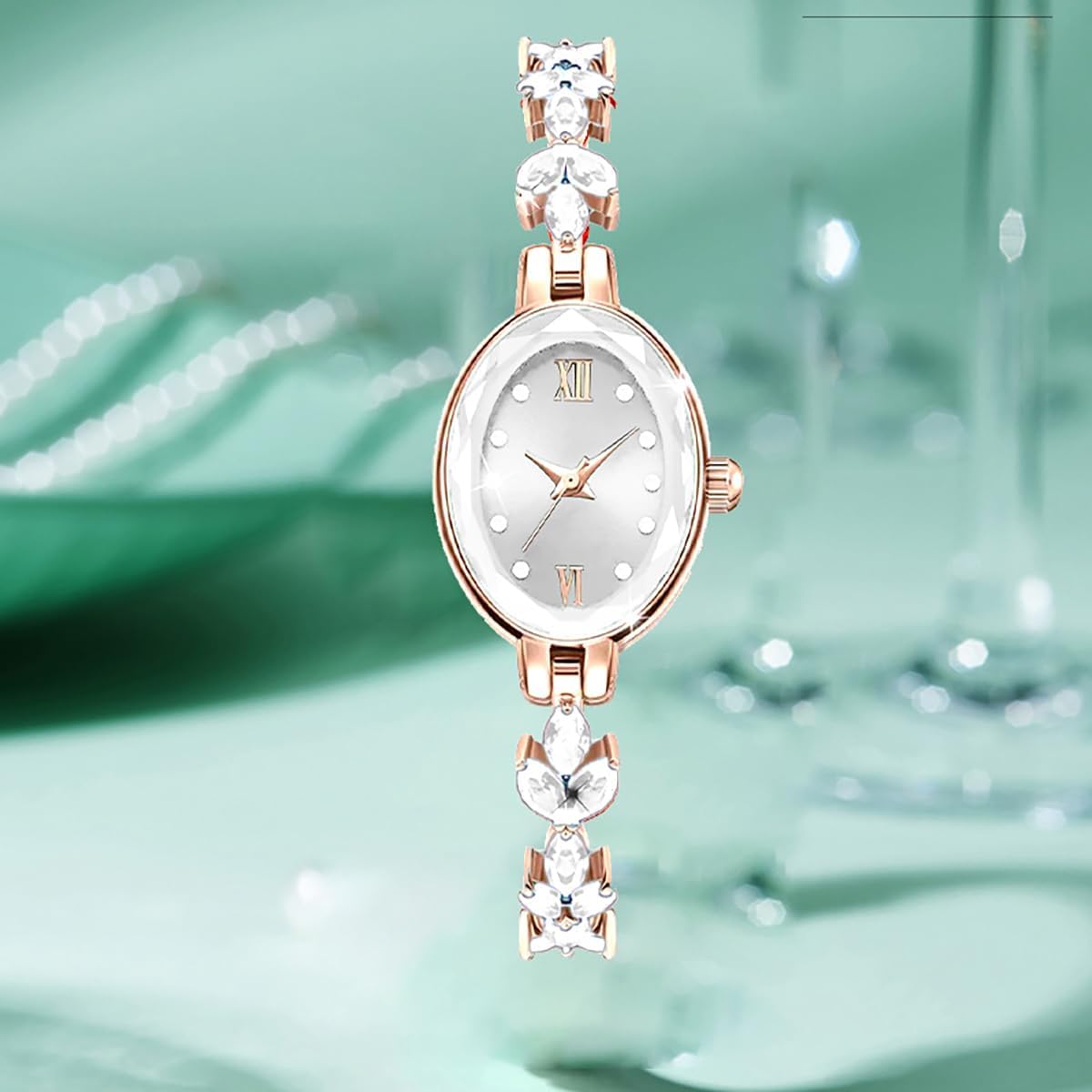 Women's Watch Luxury Petal Casual Bracelet Watch Simulated Quartz Watches for Women