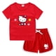thumbnail image 3 of Nuevo traje de Hello Kitty, camiseta bonita de dibujos animados + Pantalones calientes informales, camisa de fondo de dos piezas absorbente de sudor de algodón caramelo para niños, 3 of 5