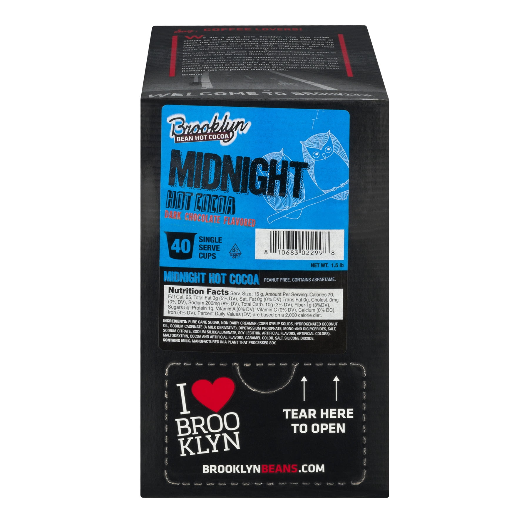 Brooklyn Bean Roastery Midnight Hot Cocoa Pods, 40 Count